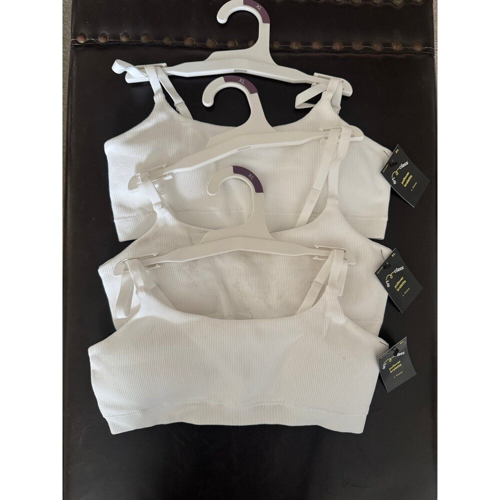 Set of 3 Girls White Pullover Bralettes Girls XL (14-16) Women's XS